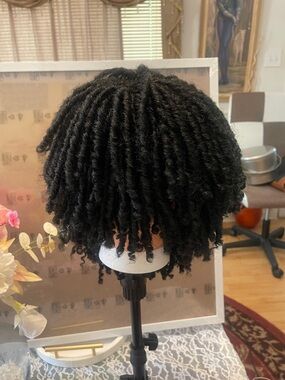 Premium Black Curly Synthetic Wig - Natural Texture